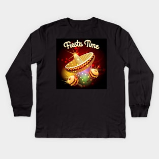 fiesta time theme Kids Long Sleeve T-Shirt